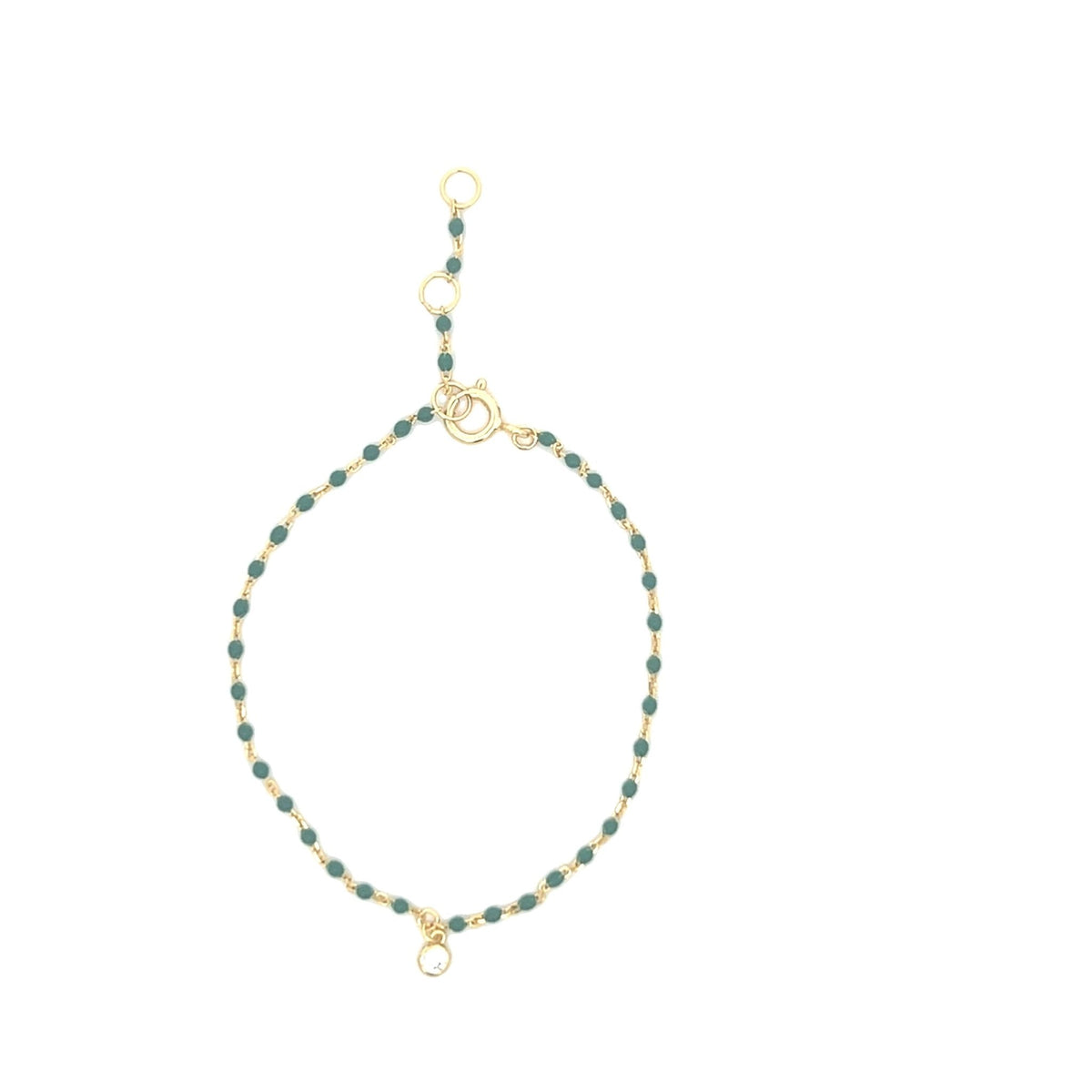 Gold Enamel CZ Drop BraceletBracelets