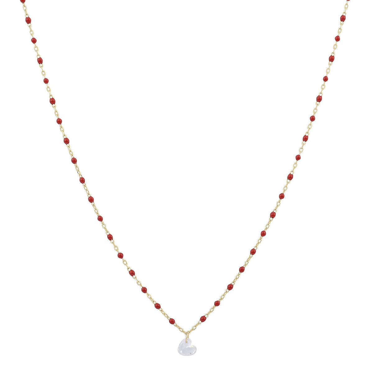Gold Enamel Heart NecklaceNecklace