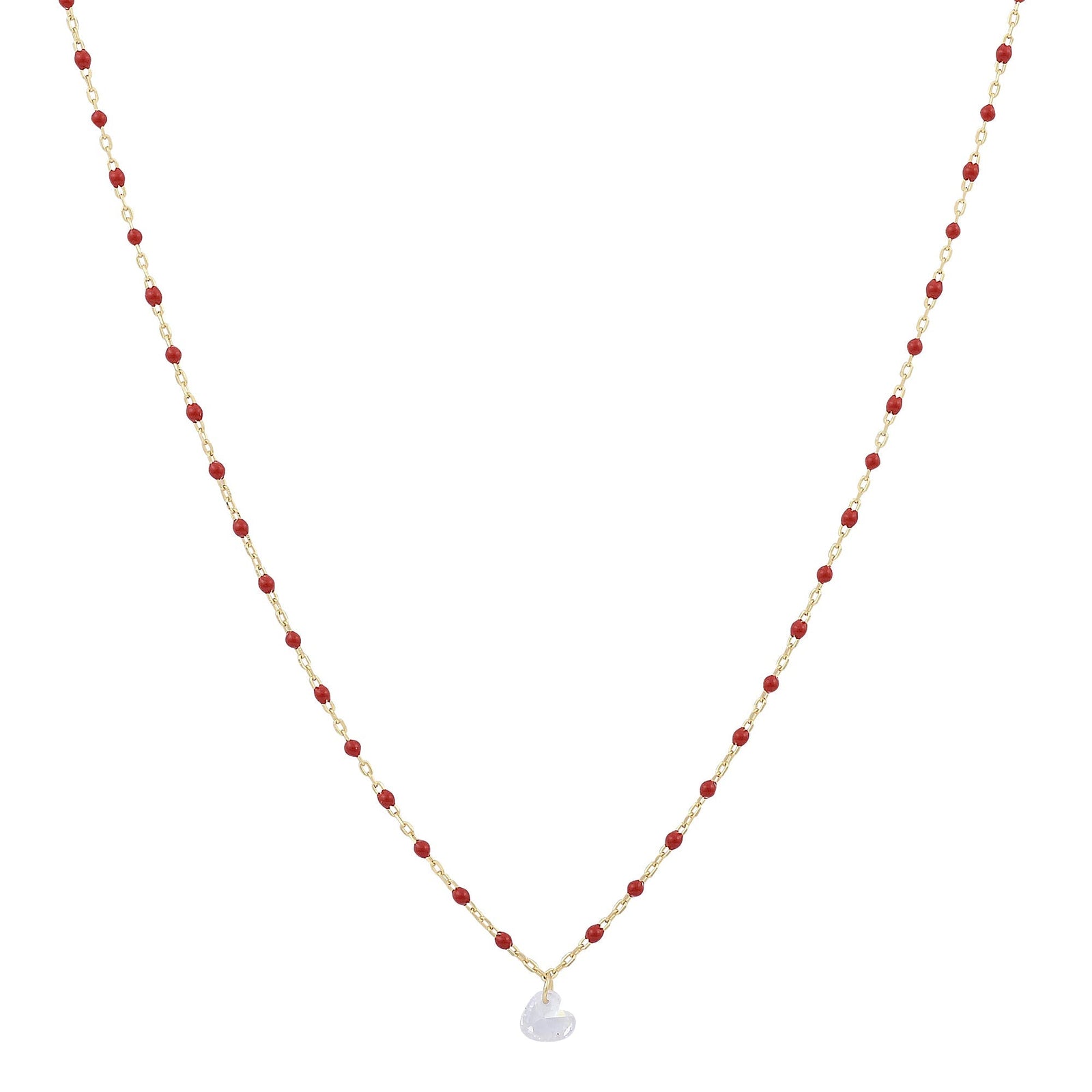 Gold Enamel Heart NecklaceNecklace