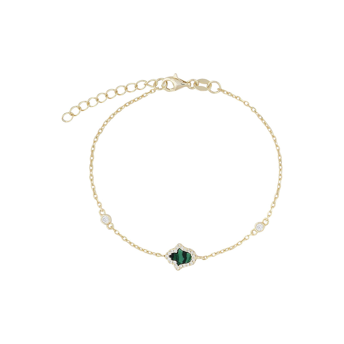 Gold Hamsa Bracelet – CZ Pavé Protection Amulet ChainBracelets