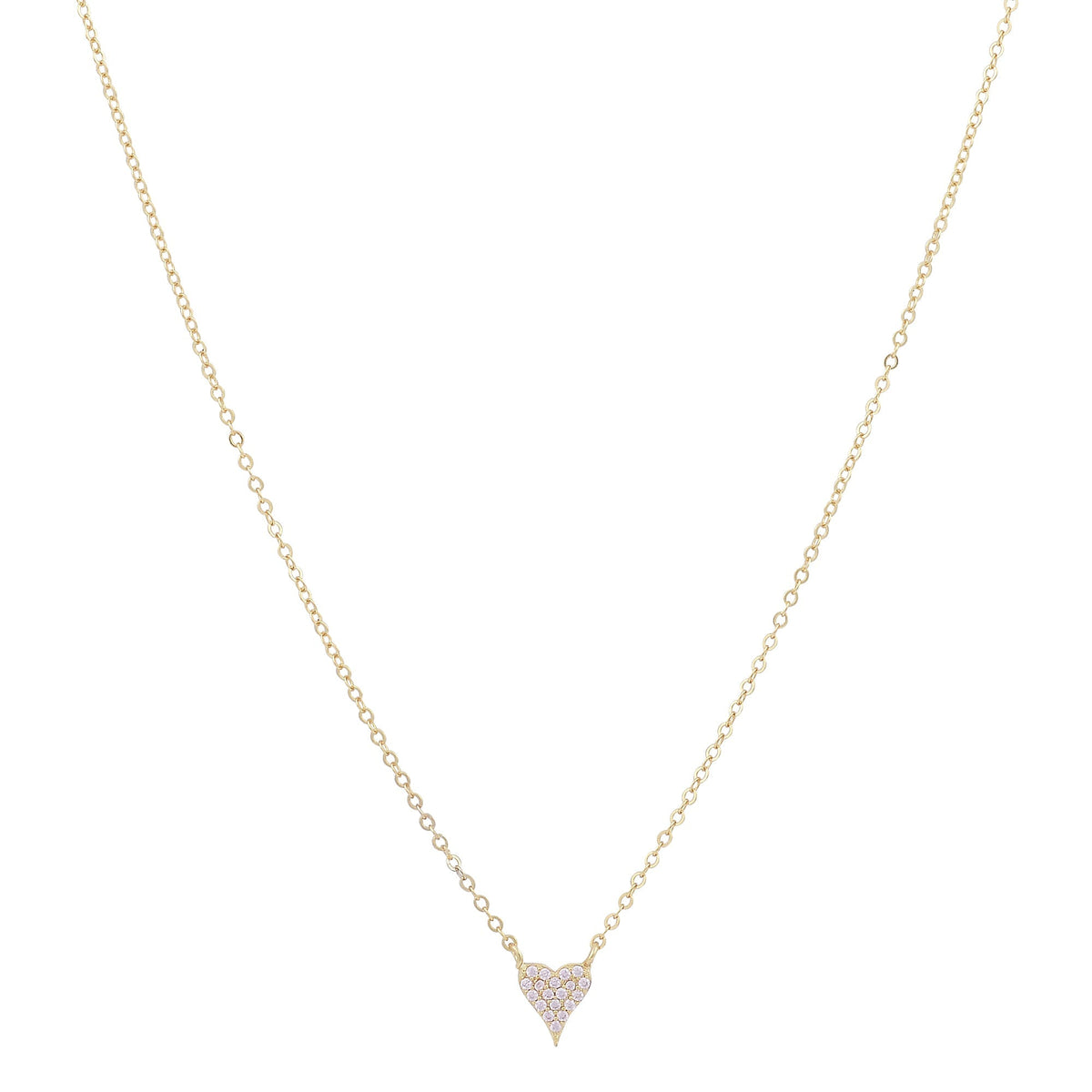 Gold Pavé Heart NecklaceNecklace