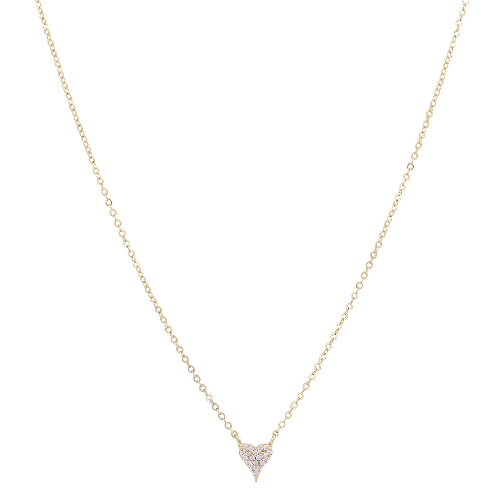 Gold Pavé Heart NecklaceNecklace