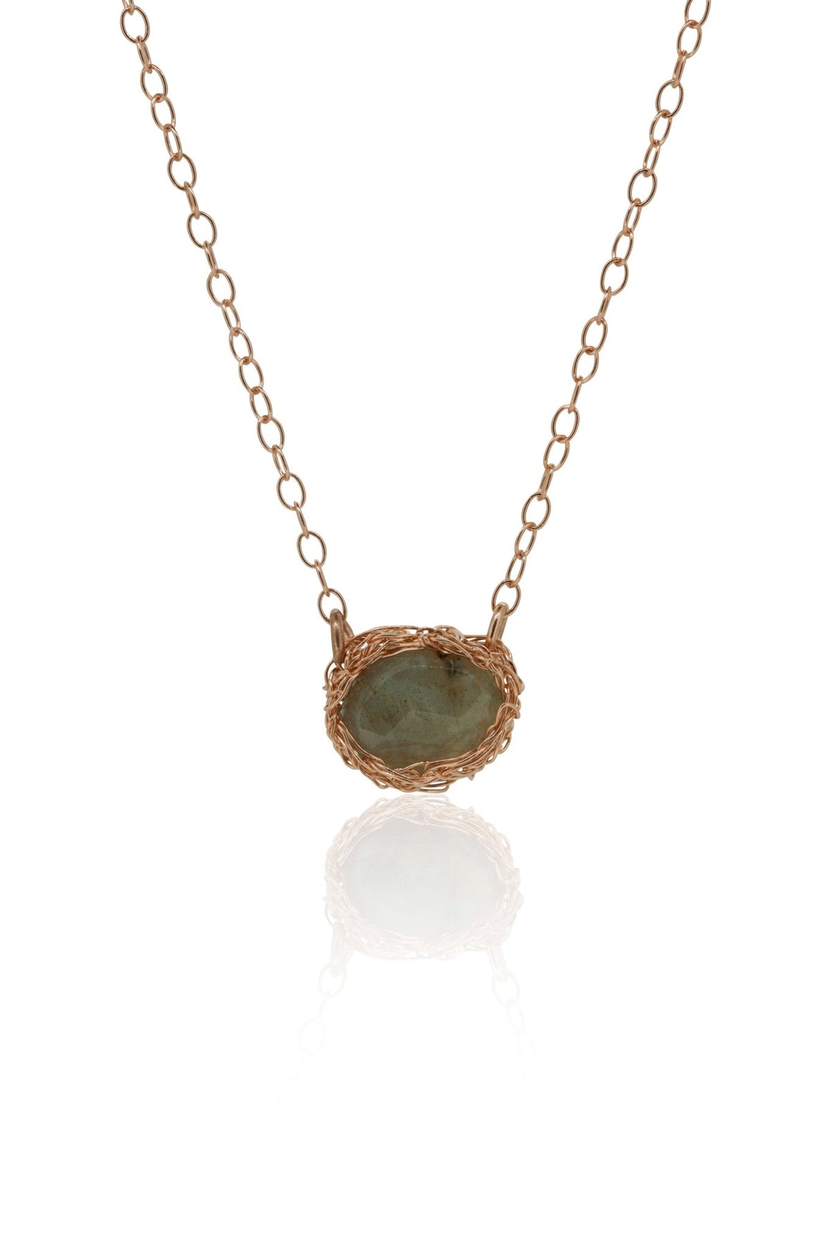 Goldfilled Mesh semi precious encased short necklaceNecklace