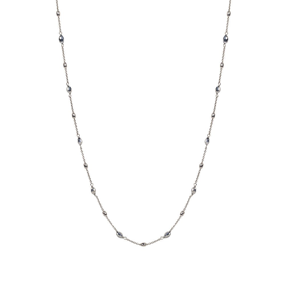 Haemotite and sterling silver Italian beaded necklaceNecklace