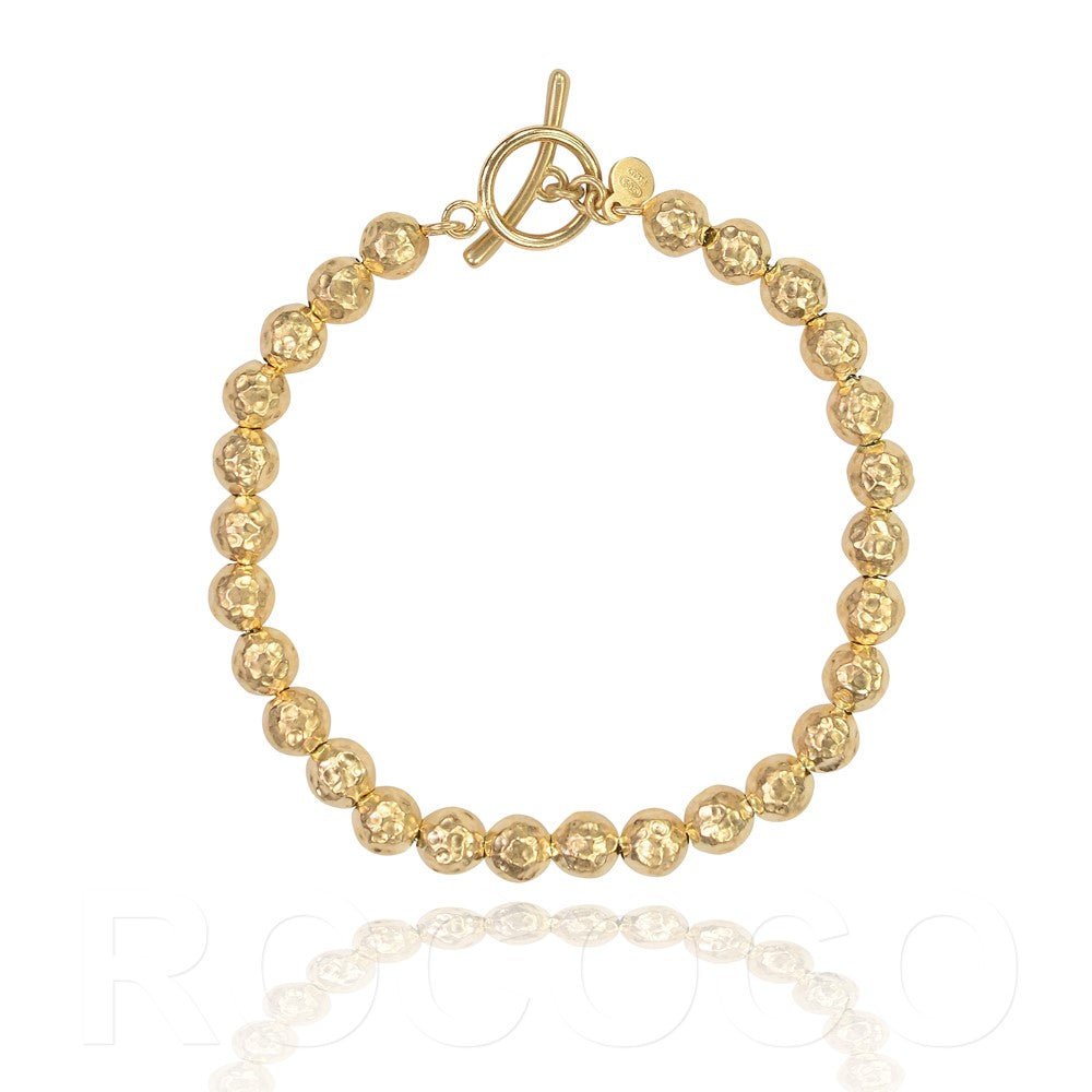 Hammered beaded Italian Fob braceletBracelet