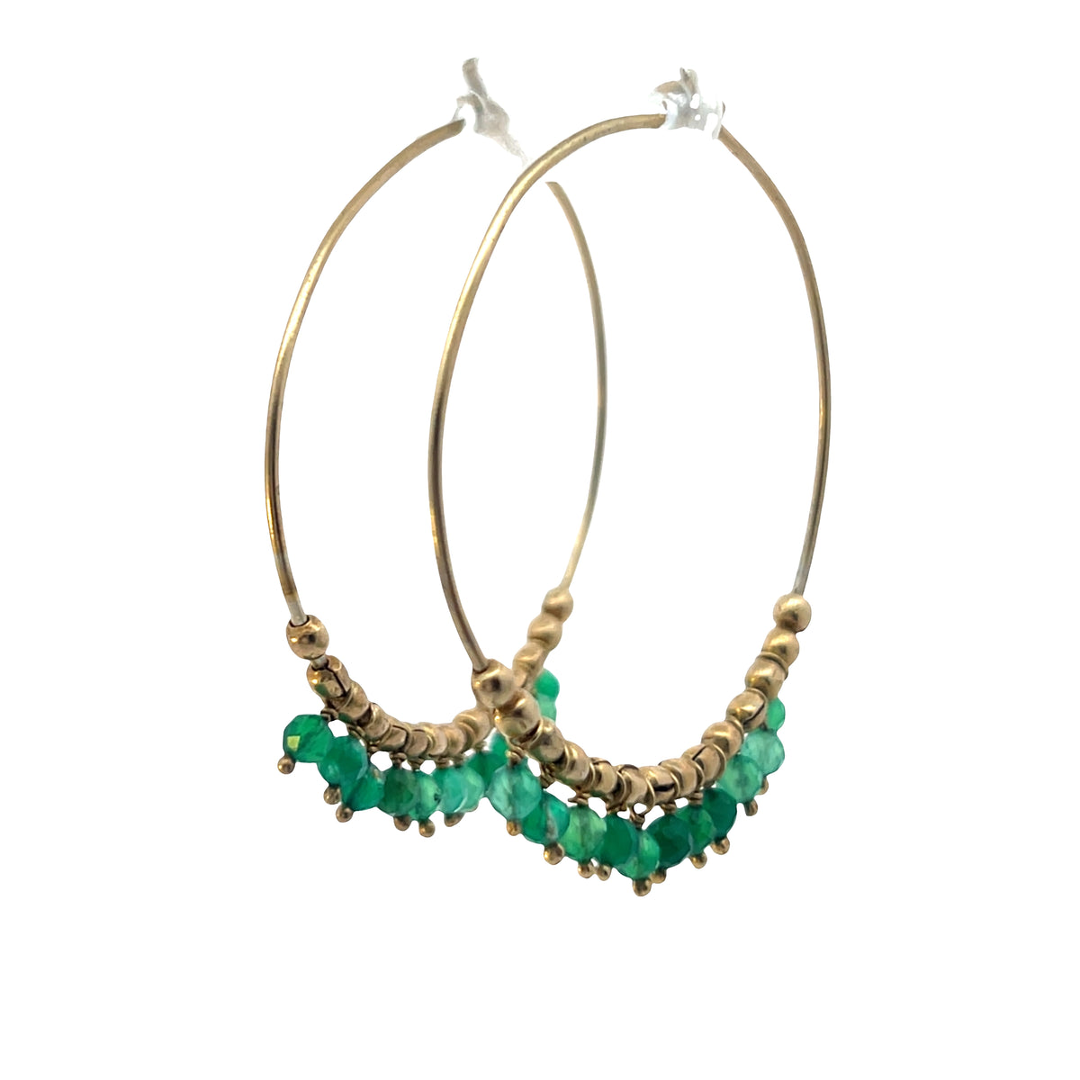 Semi precious Large hoop earrings