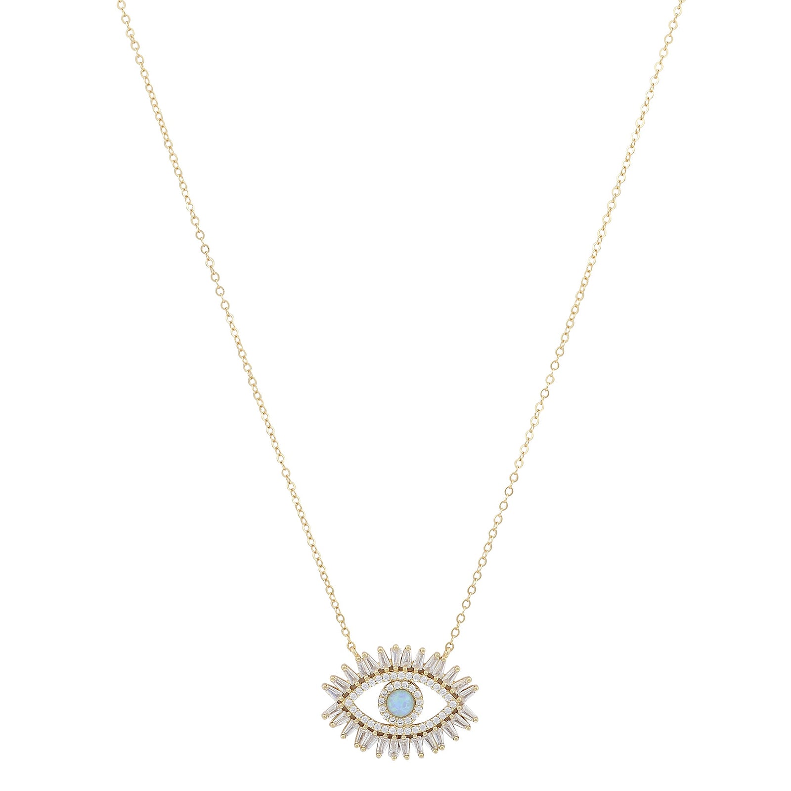 Large Baguette Evil Eye Protection NecklaceNecklace