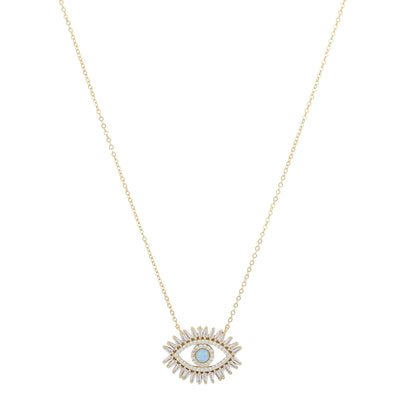 Large Baguette Evil Eye Protection NecklaceNecklace