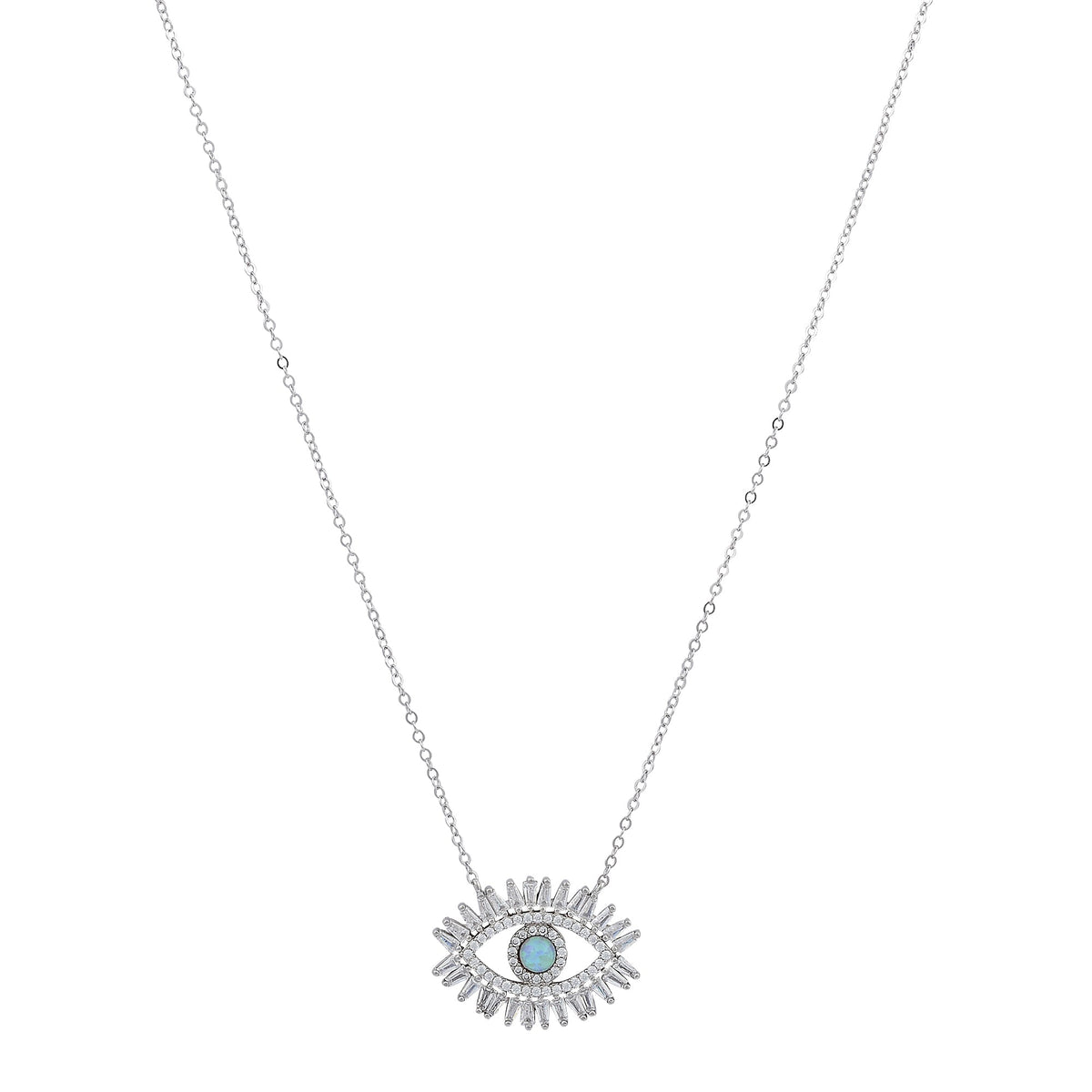 Large Baguette Evil Eye Protection NecklaceNecklace