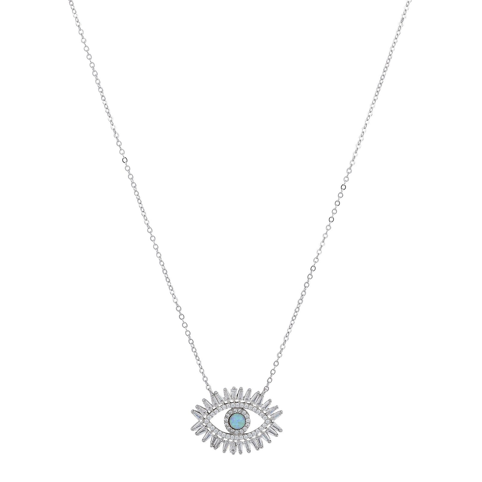 Large Baguette Evil Eye Protection NecklaceNecklace
