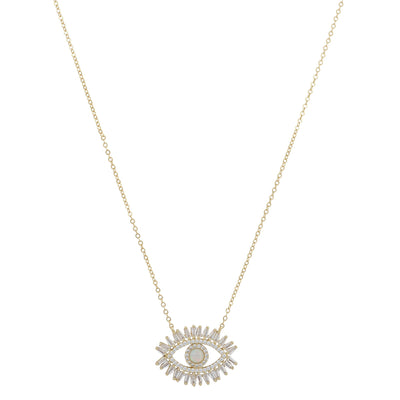 Large Baguette Evil Eye Protection NecklaceNecklace