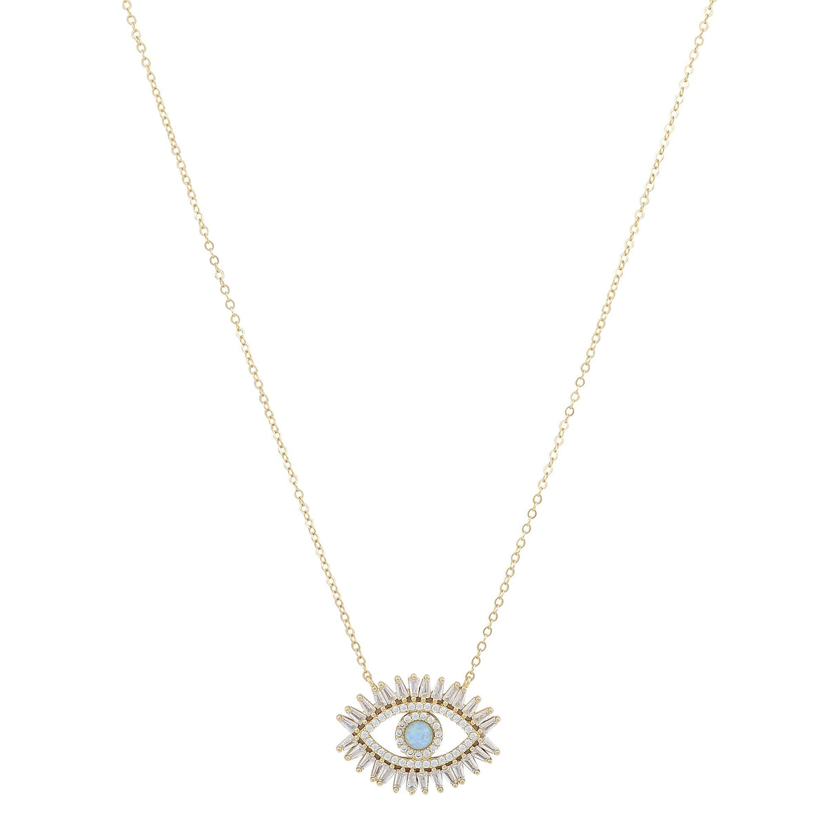 Large Baguette Evil Eye Protection NecklaceNecklace