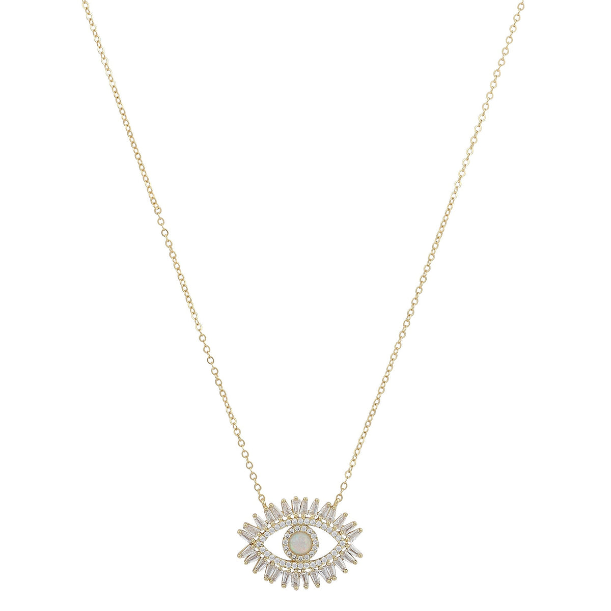 Large Baguette Evil Eye Protection NecklaceNecklace