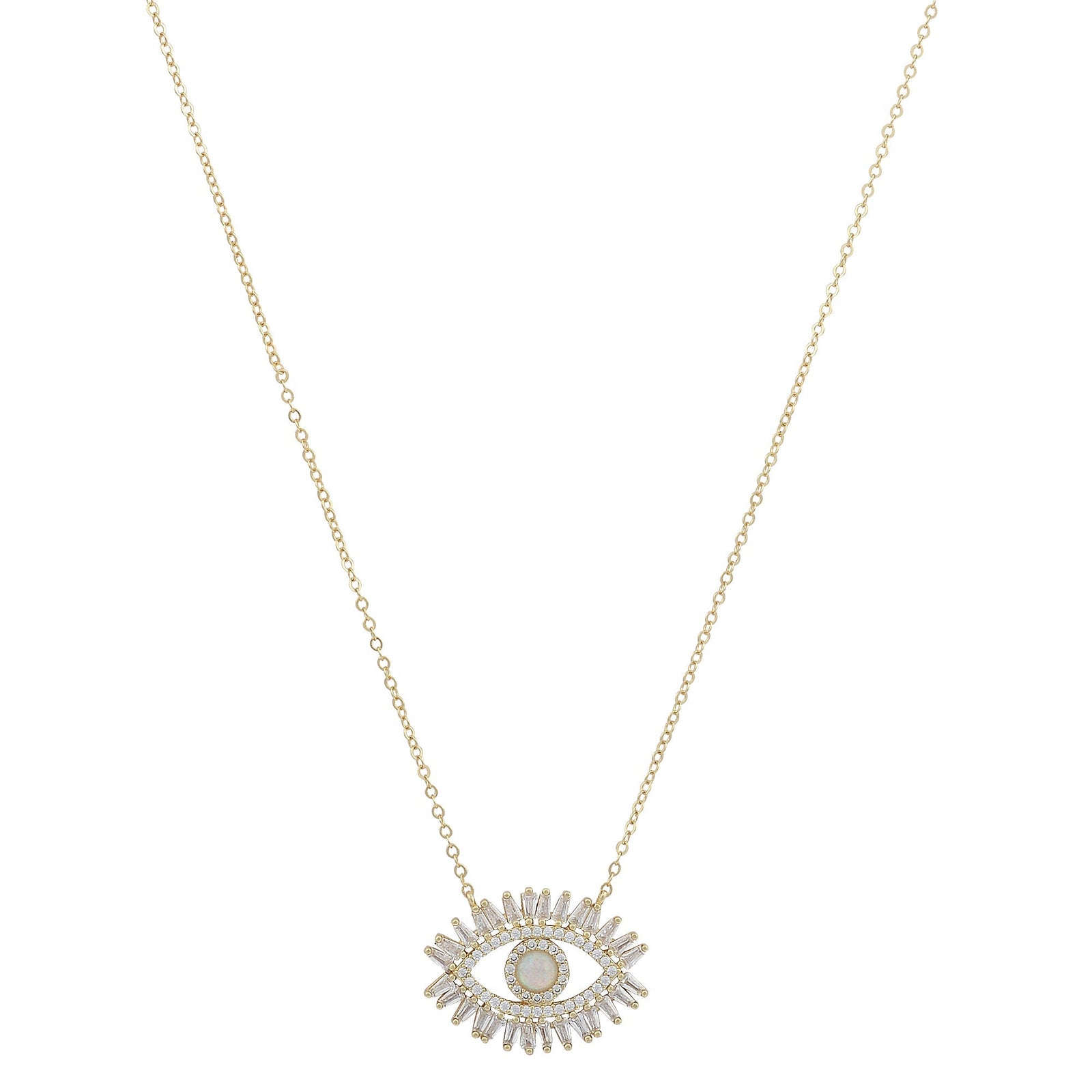 Large Baguette Evil Eye Protection NecklaceNecklace
