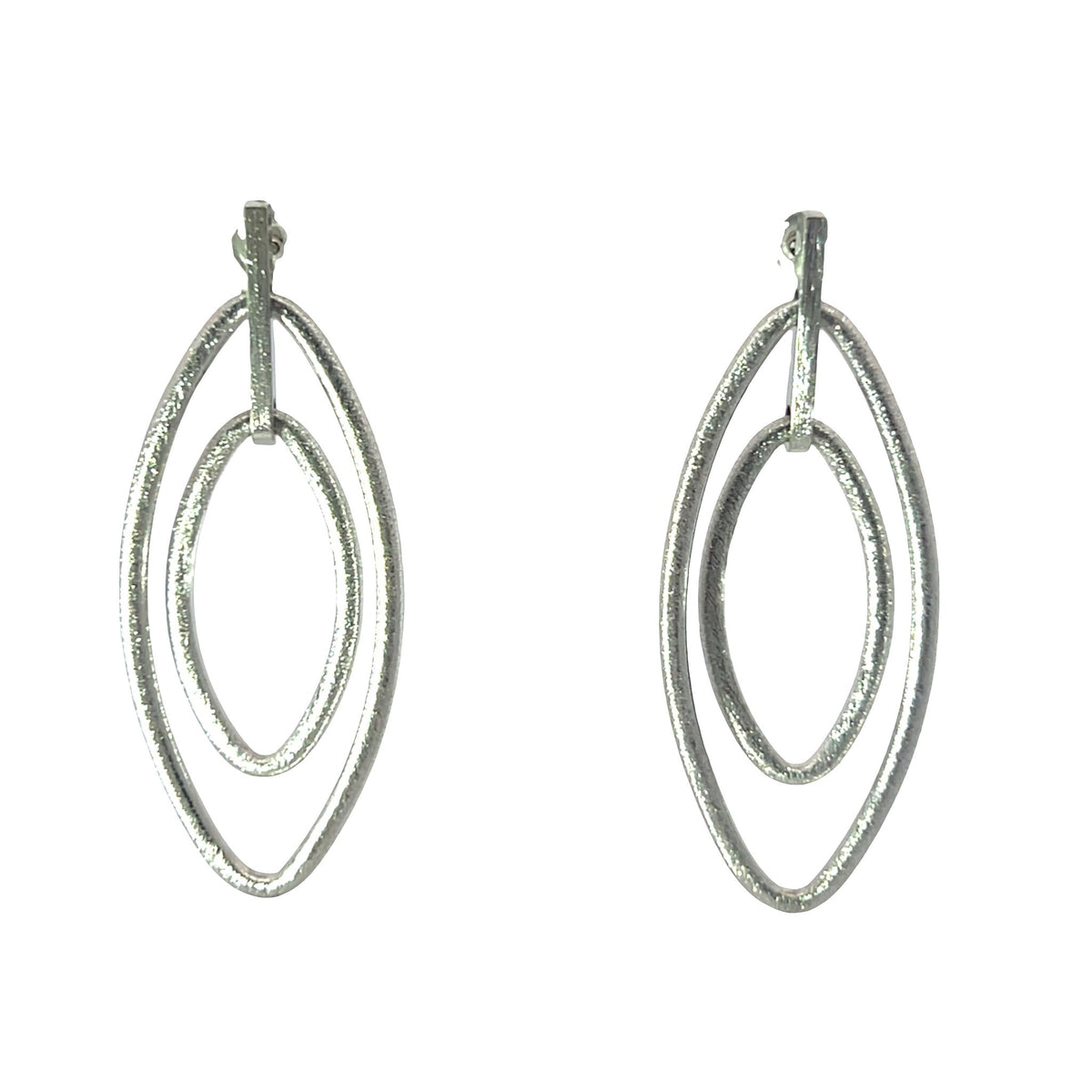 Large diamond shape sandblast earrings celestial radianceEarrings