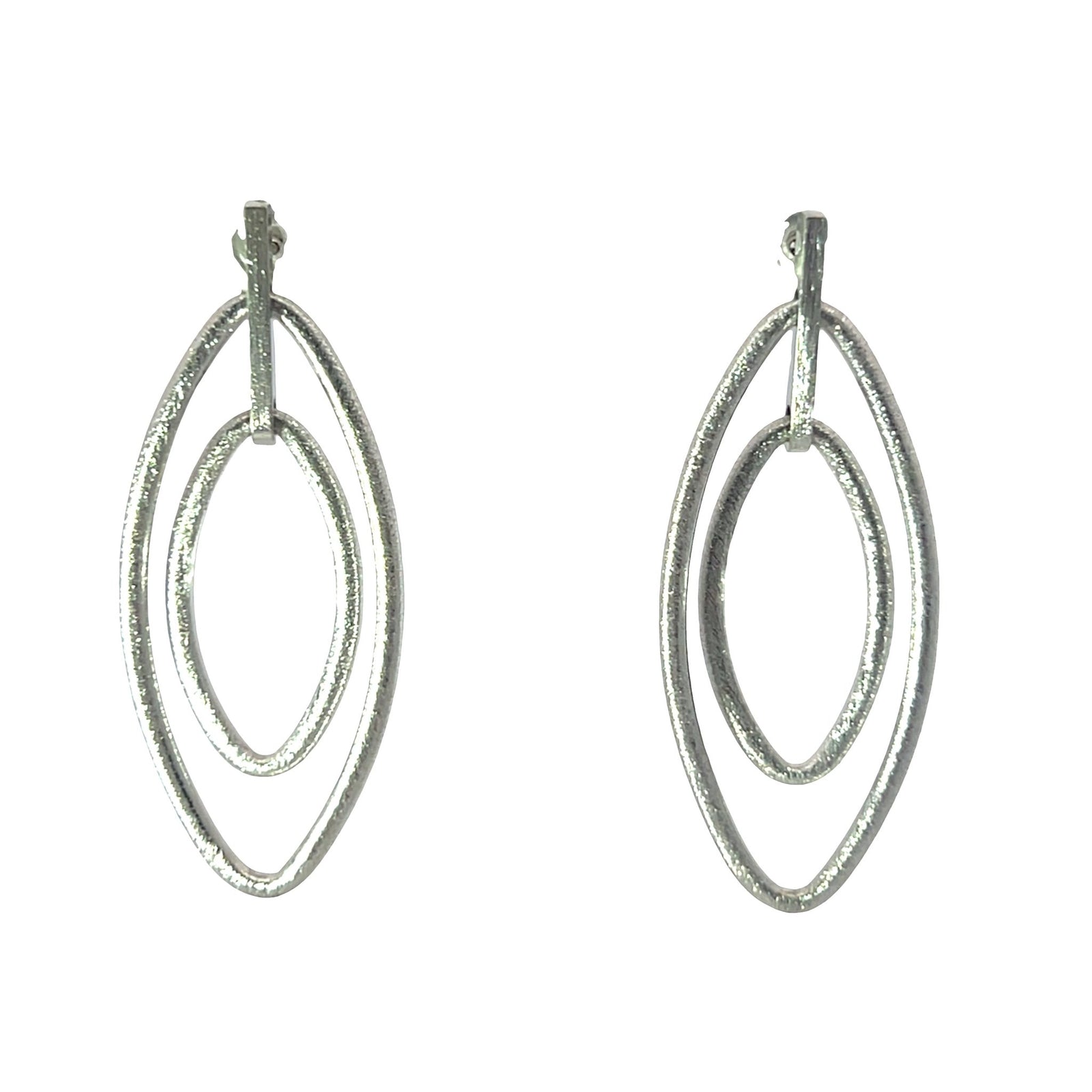 Large diamond shape sandblast earrings celestial radianceEarrings