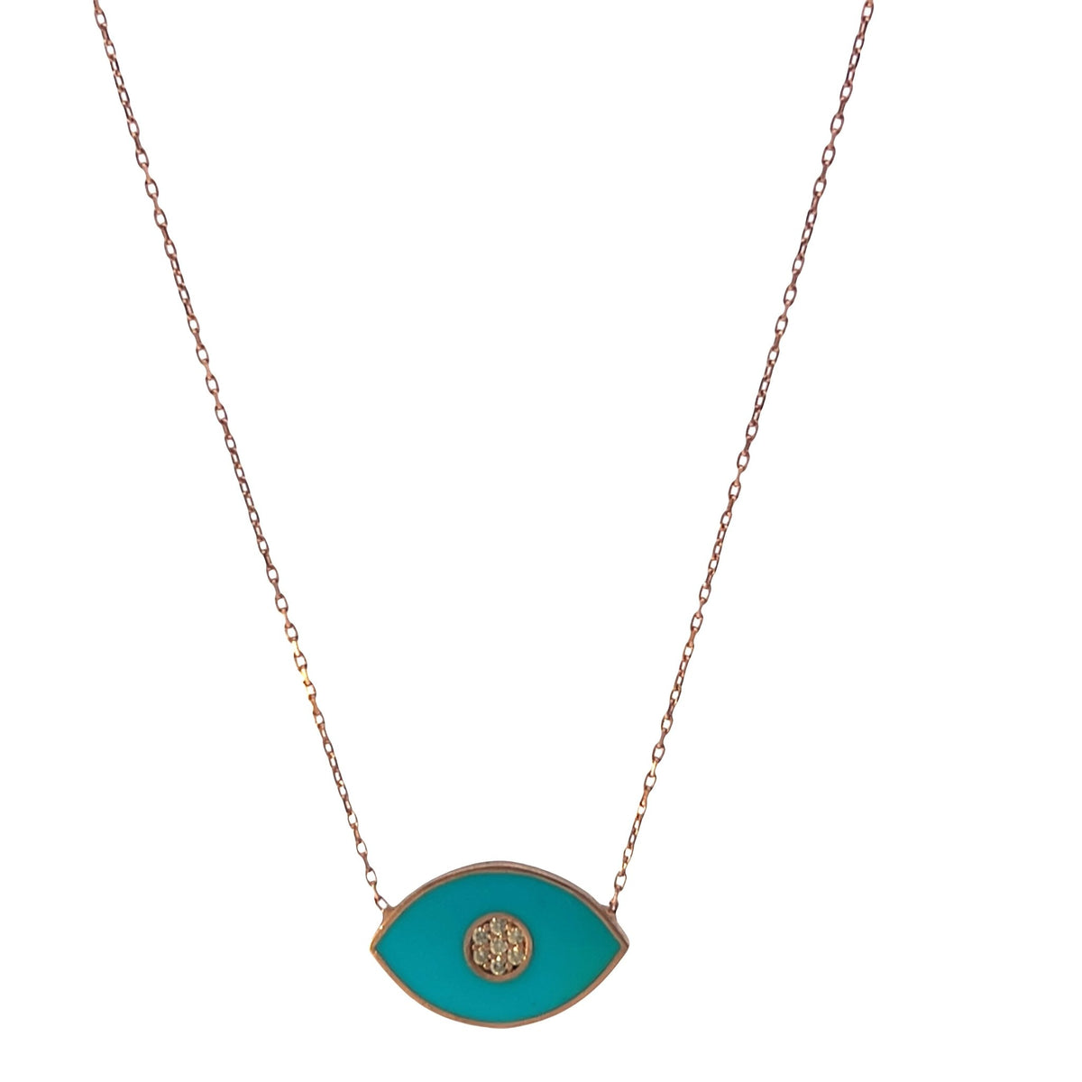 Large enamel eye shape evil eye necklaceNecklace