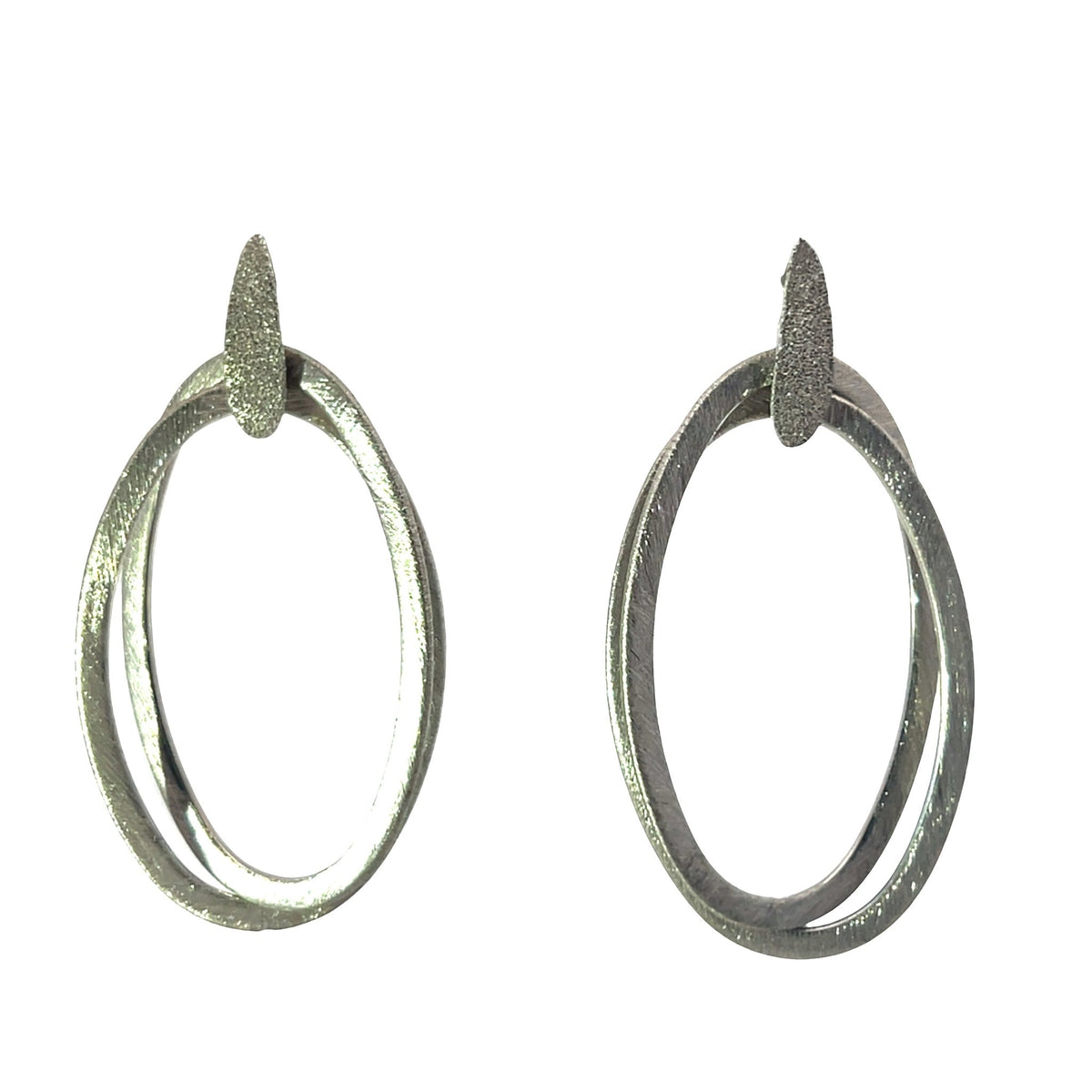 Large Karma double circle sandblast earrings celestial radianceEarrings