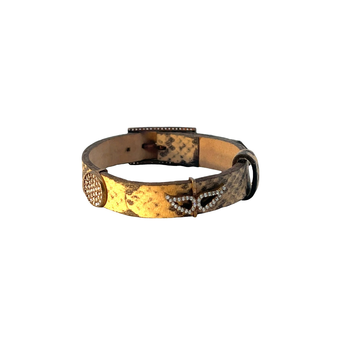Leather angel wing snakes skin braceletBracelets