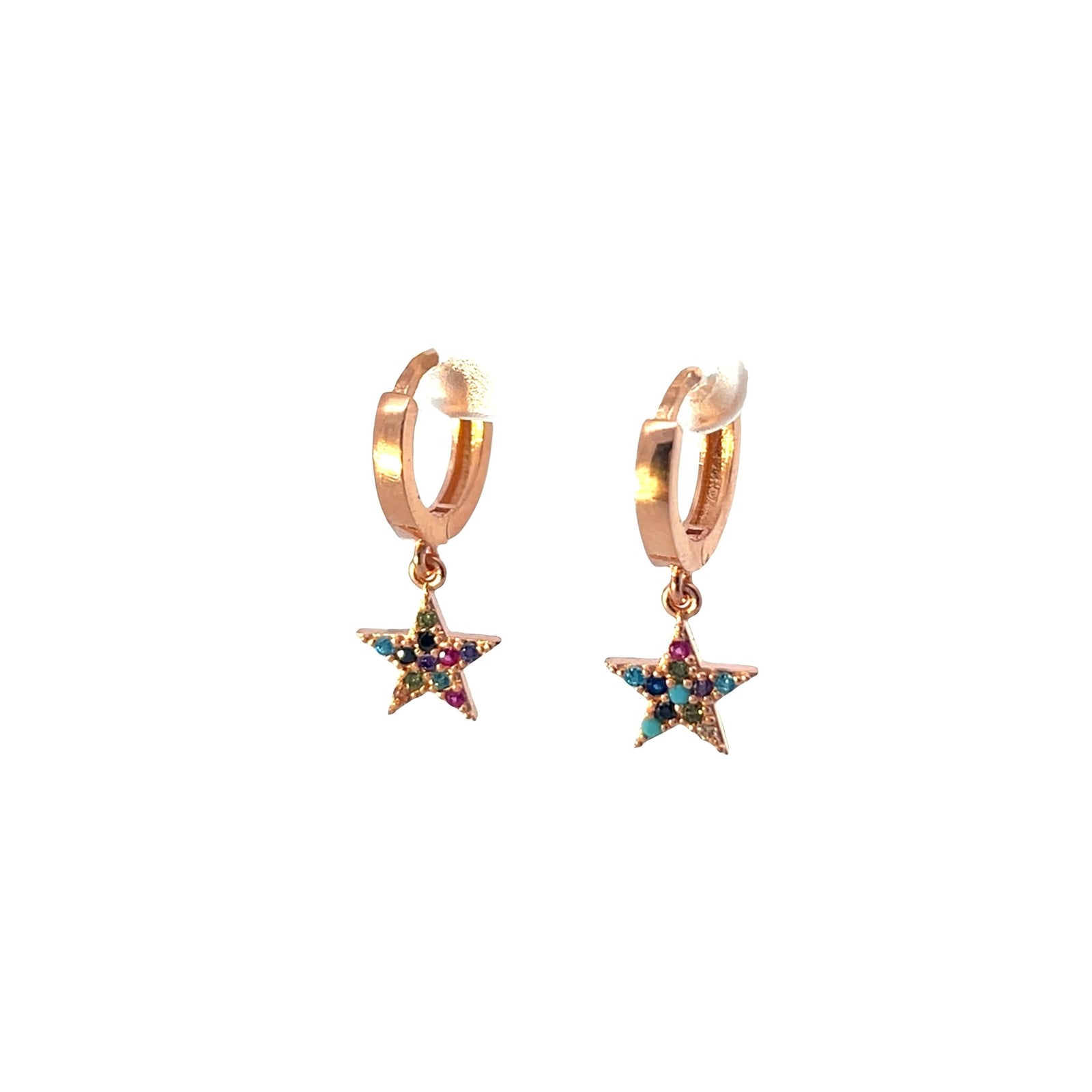 Multi Colour star huggies celestial radianceEarrings