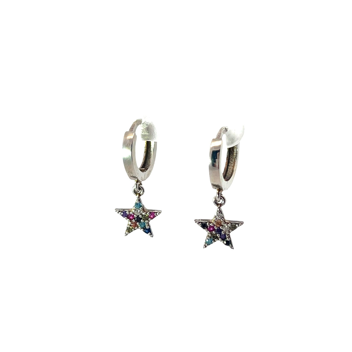Multi Colour star huggies celestial radianceEarrings