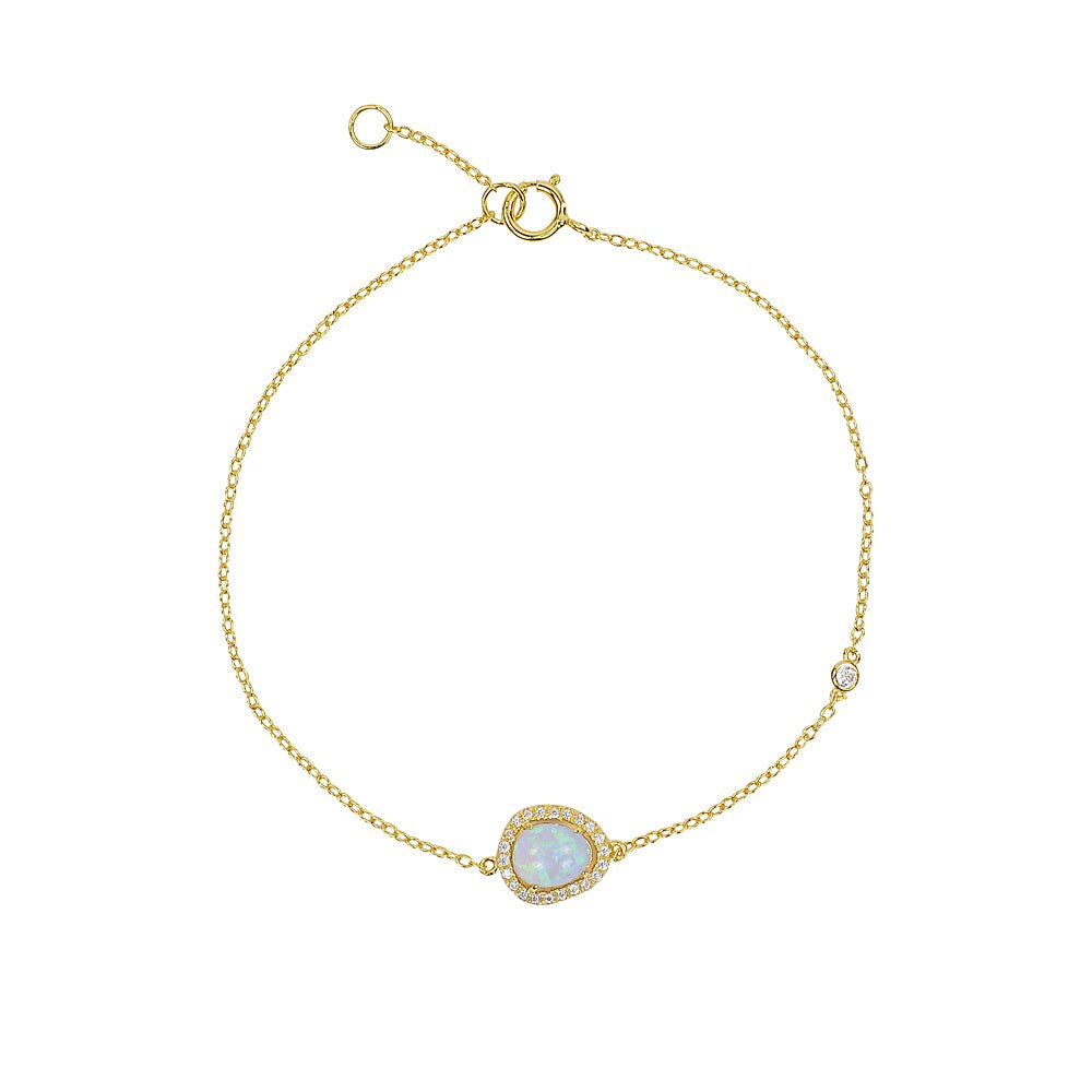 Opalite Bracelet Sterling Silver with CZ - Crystal JewelleryBracelets
