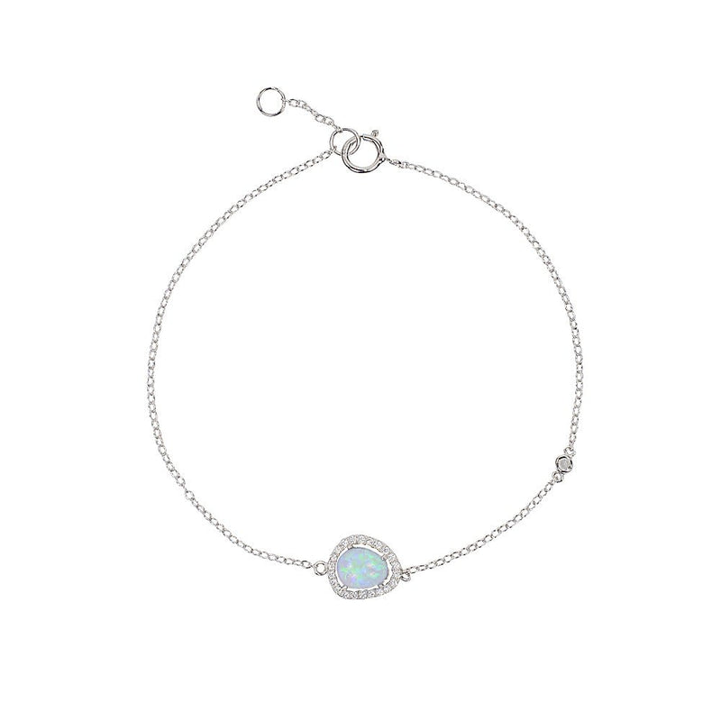 Opalite Bracelet Sterling Silver with CZ - Crystal JewelleryBracelets