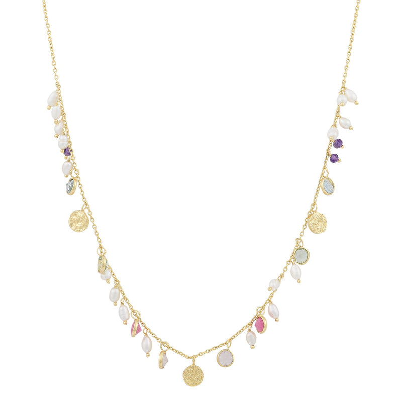 Pearls of wisdom chakra disc necklaceNecklace