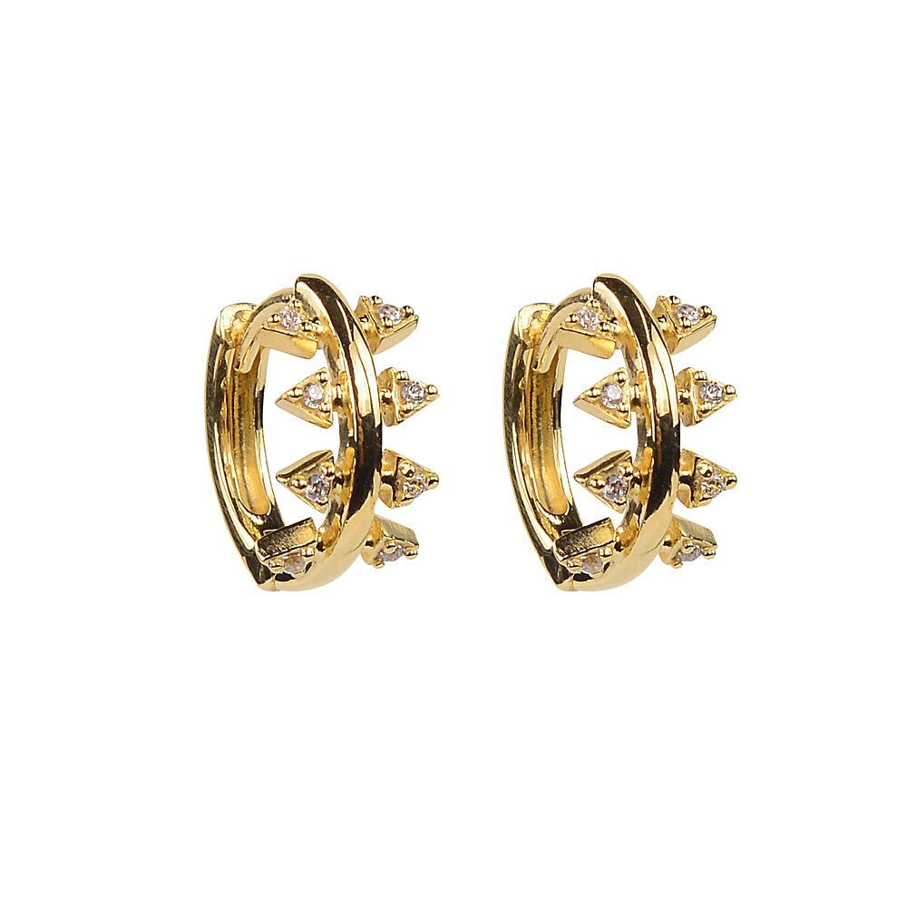 Sacred Triangle Spike Huggie Earrings — Gold VermeilEarrings