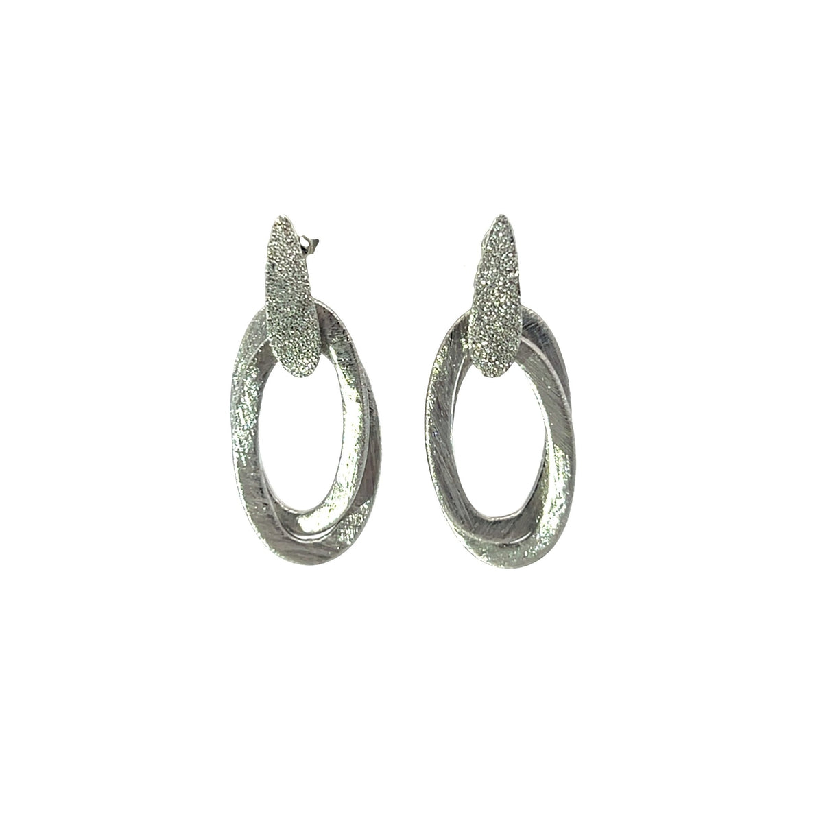 Sandblast two karma circle round earringsEarrings