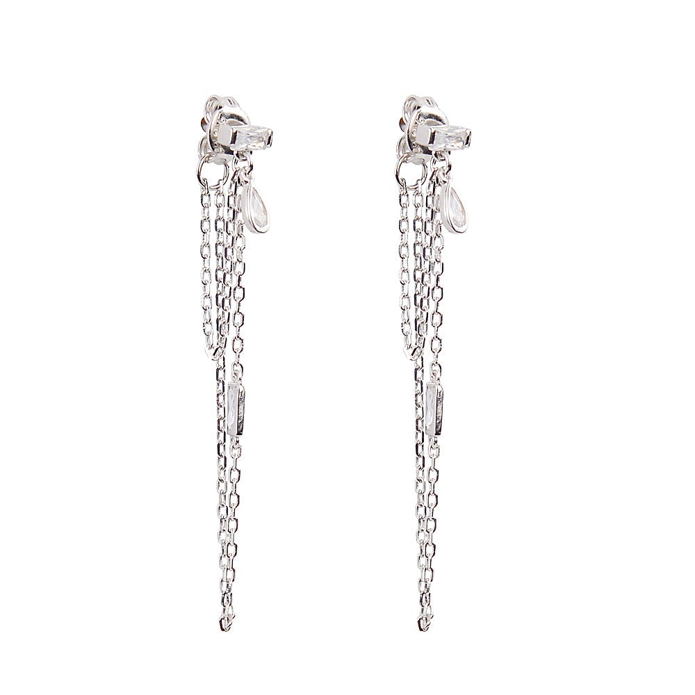 Seraphina Baguette Chain Drop EarringsEarrings