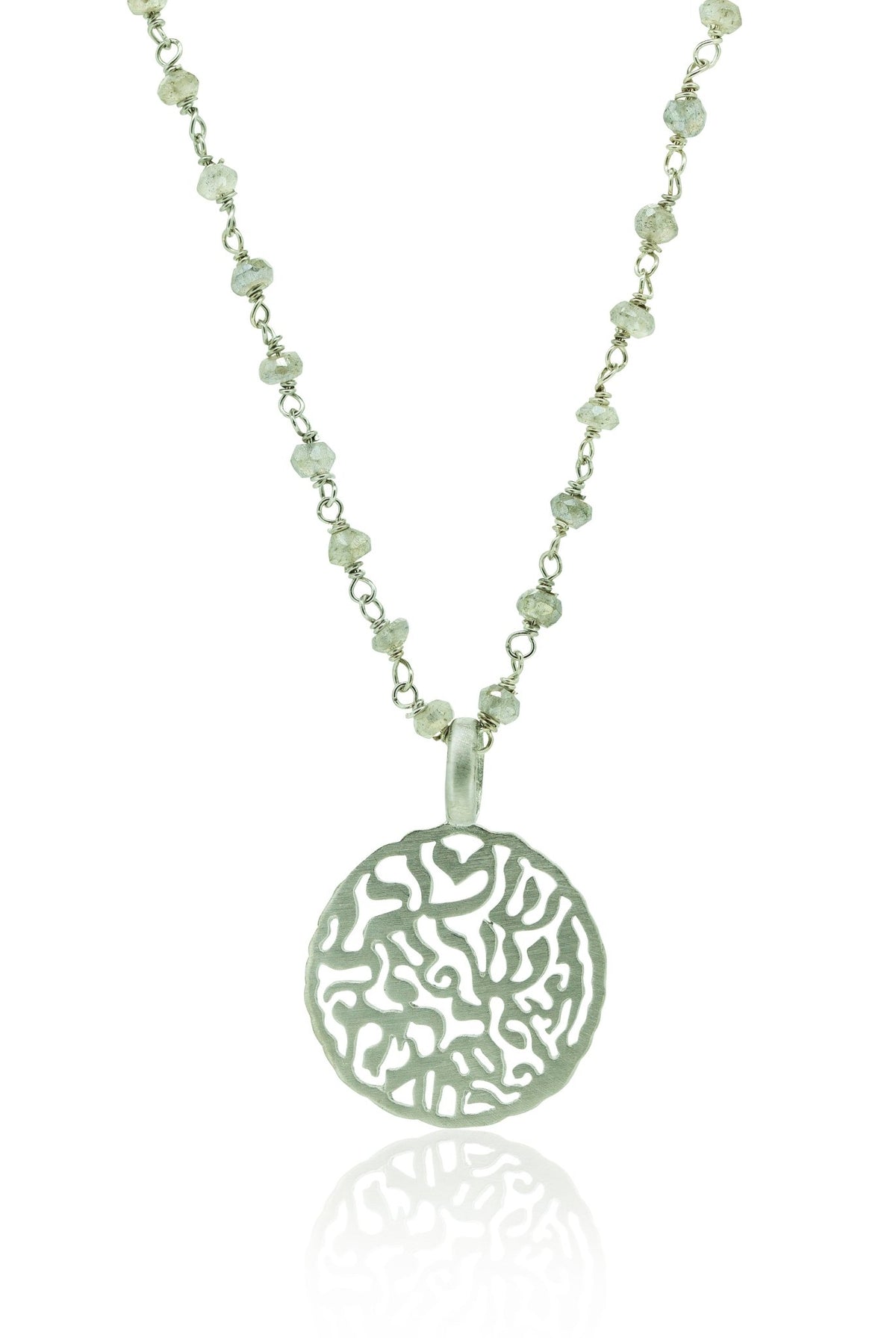 Shema on Long Semi-Precious Chain NecklaceNecklace