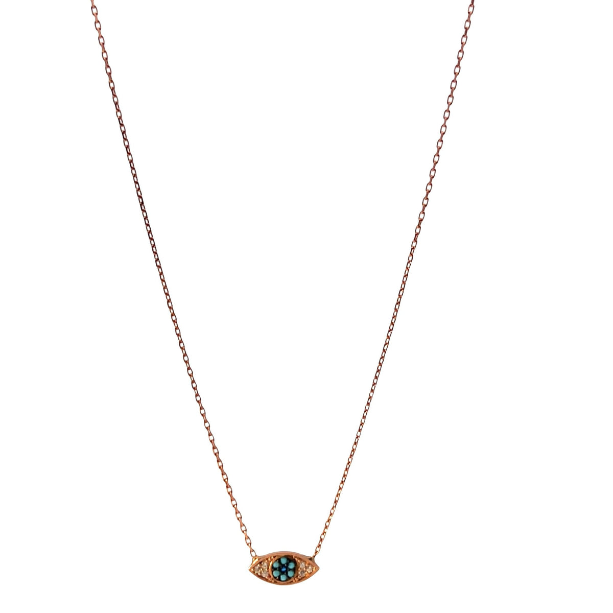 Small eye shape eye with turquoise necklaceNecklace