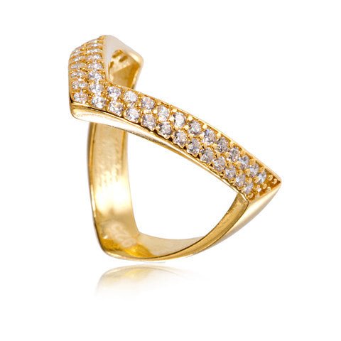 Soul Direction Ring | V Chevron | 925 Sterling Silver | Gold &amp; Rose Gold PlatingRing