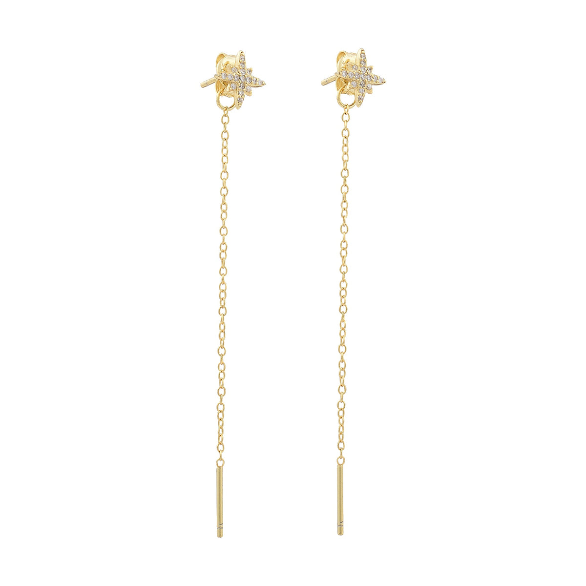 Starburst and moon threader adjustable earringsEarrings