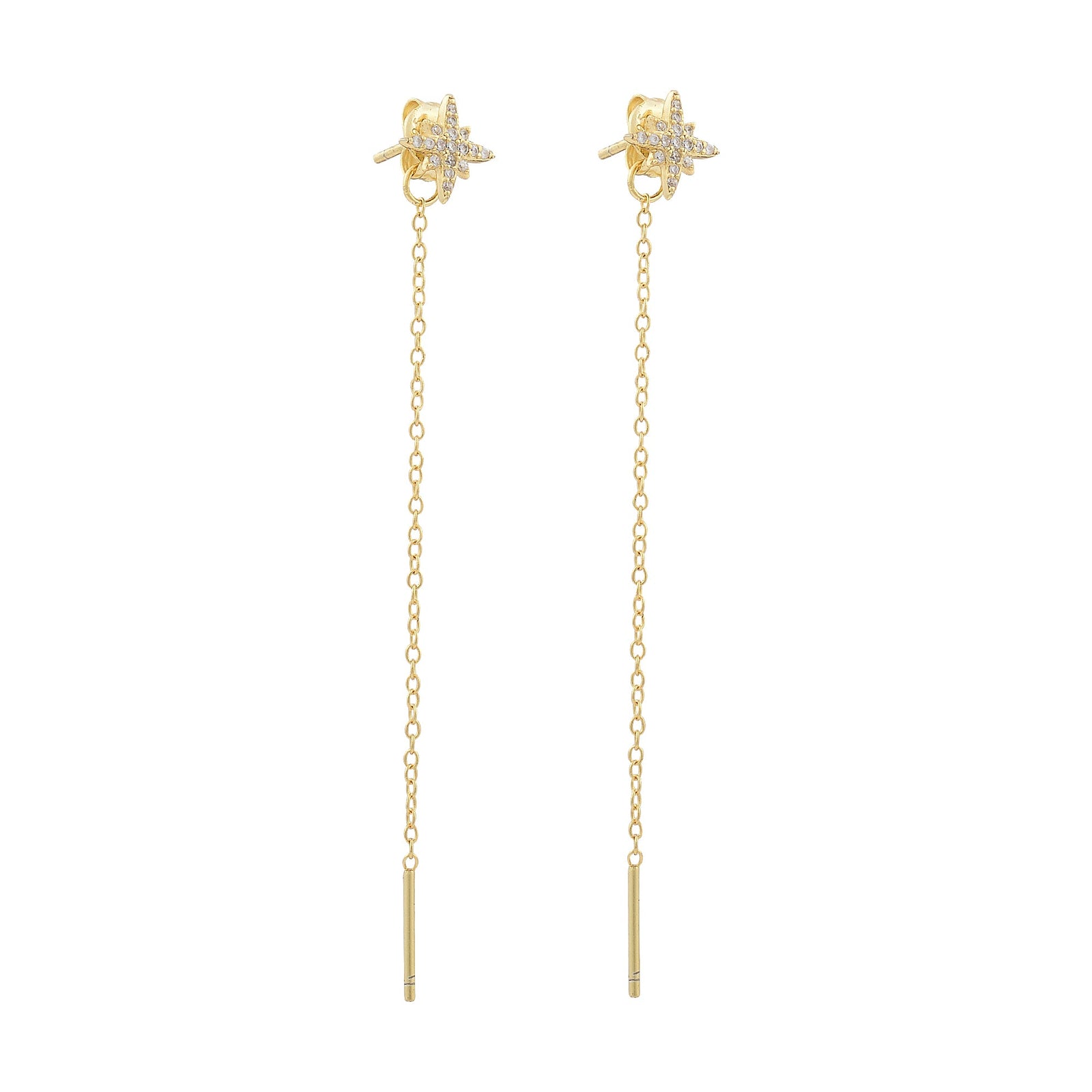 Starburst and moon threader adjustable earringsEarrings