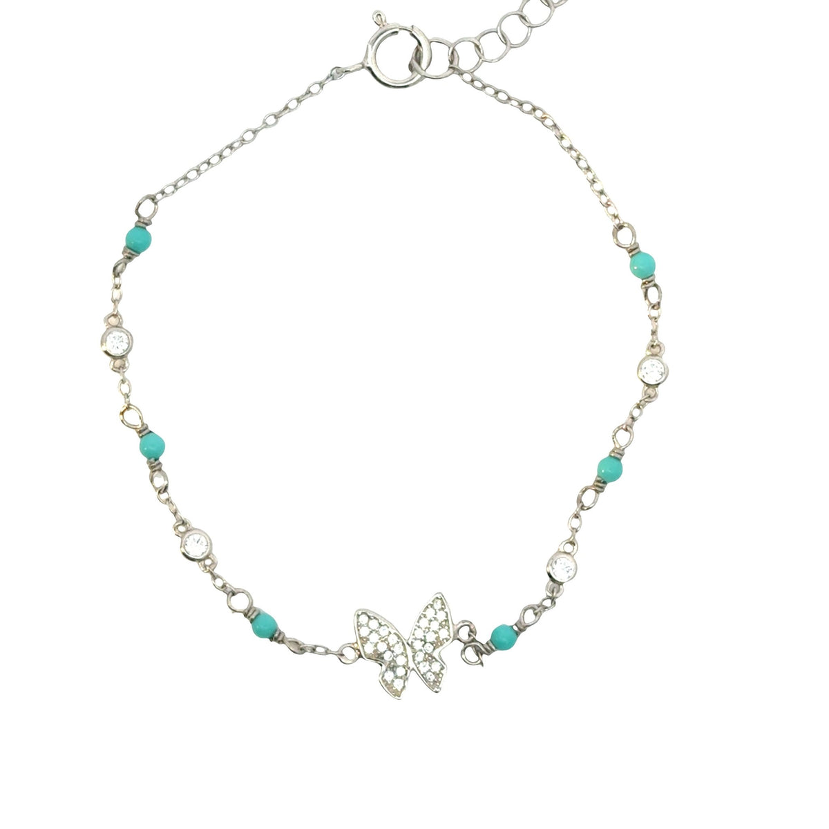Sterling Silver Butterfly with Enamel BraceletBracelets