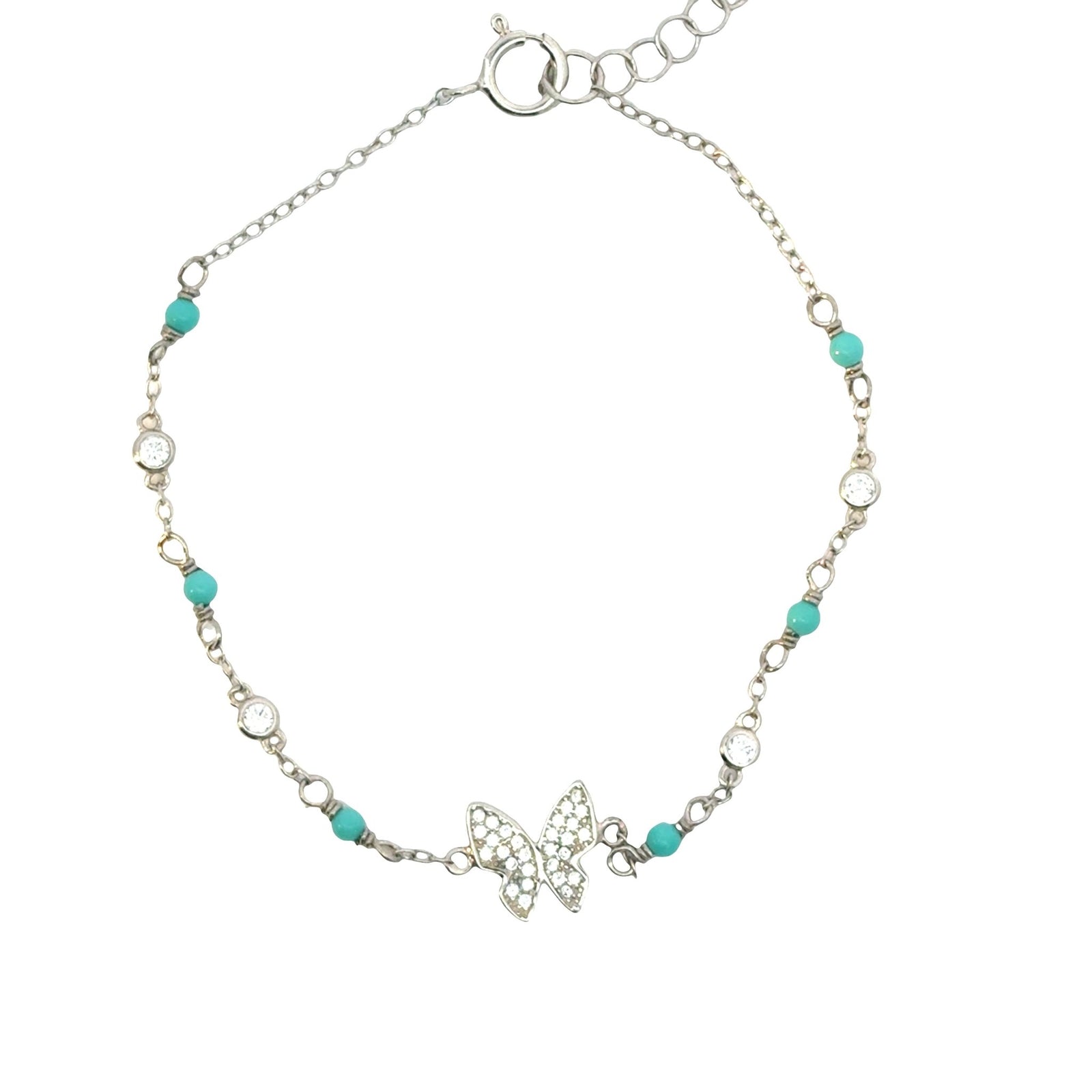Sterling Silver Butterfly with Enamel BraceletBracelets