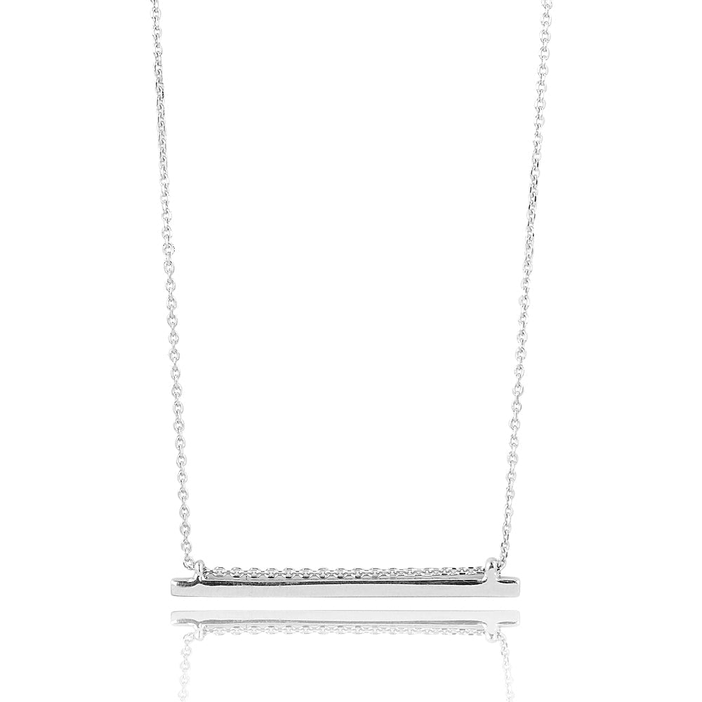 Thick classic solid Bar balance equilibrium sterling silver 925 necklaceNecklace