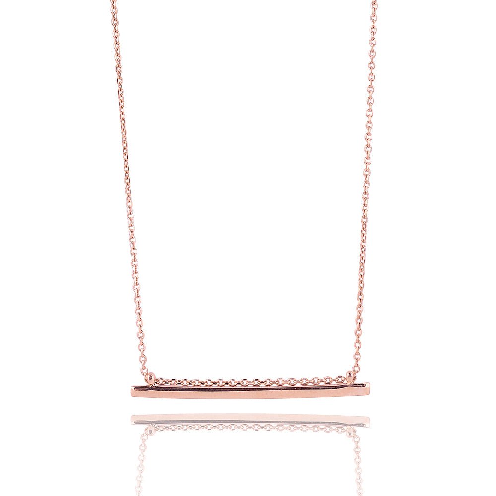 Thick classic solid Bar balance equilibrium sterling silver 925 necklaceNecklace