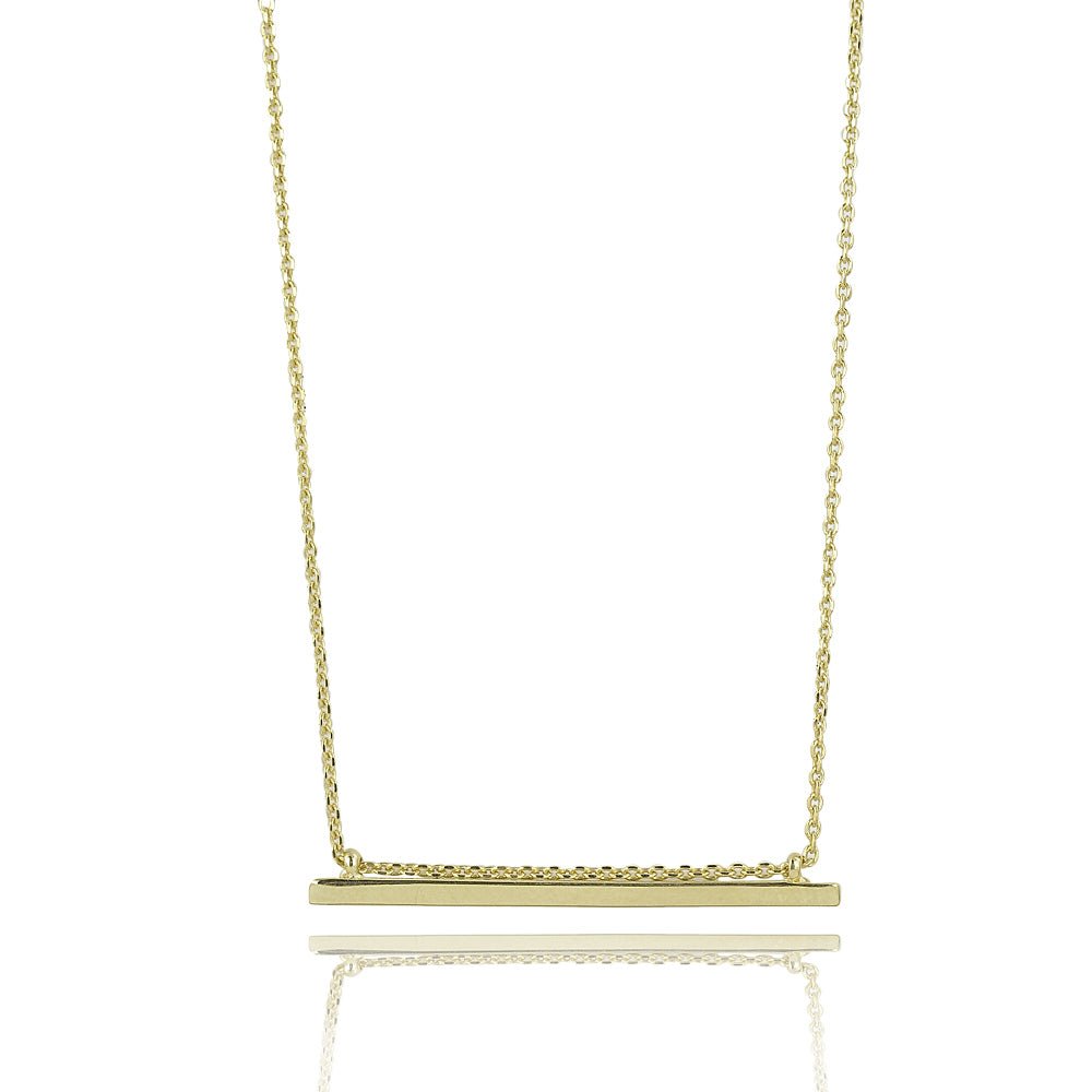 Thick classic solid Bar balance equilibrium sterling silver 925 necklaceNecklace