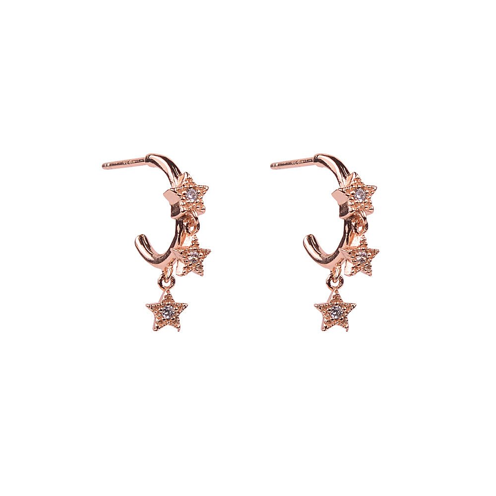 Three star small hoop earringEarrings