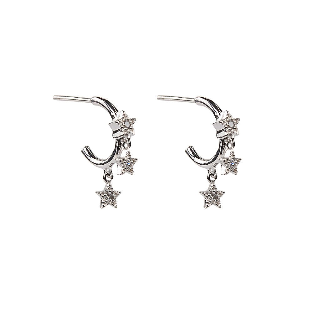 Three star small hoop earringEarrings