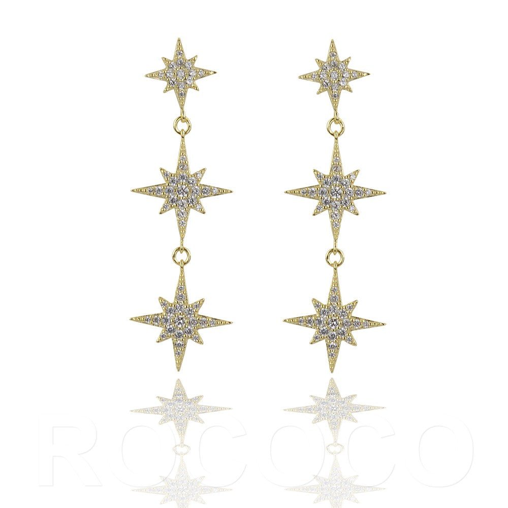 Three starburst Drop earringsEarrings