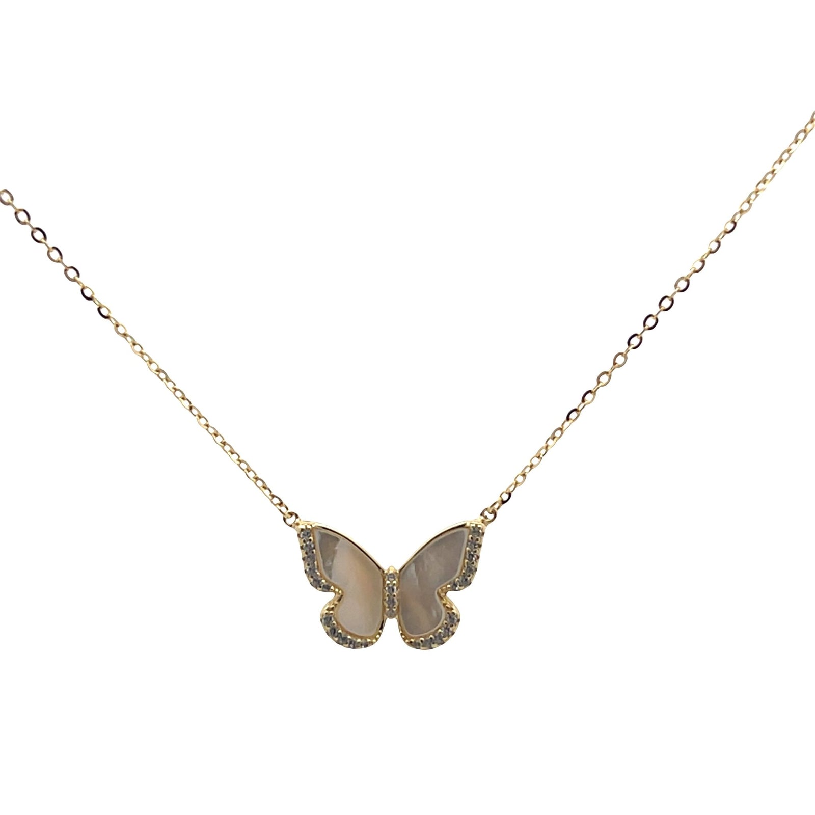 Transforation to love Mother of Pearl Butterfly necklaceNecklace