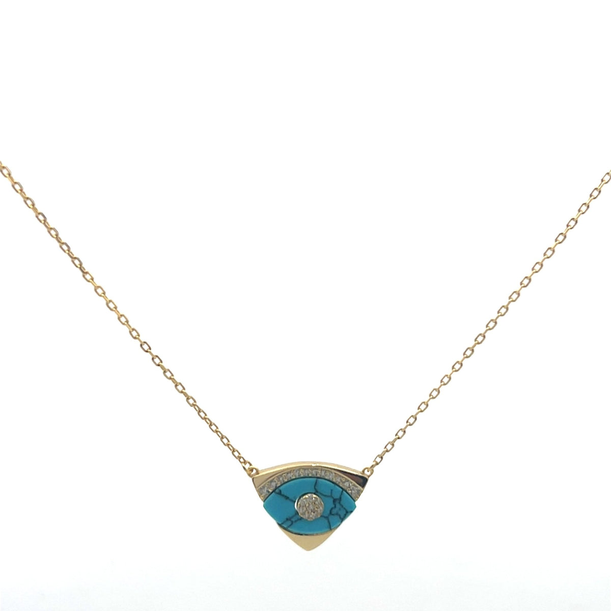 Triangle Evil Eye Necklace Sterling Silver - ProtectionNecklace