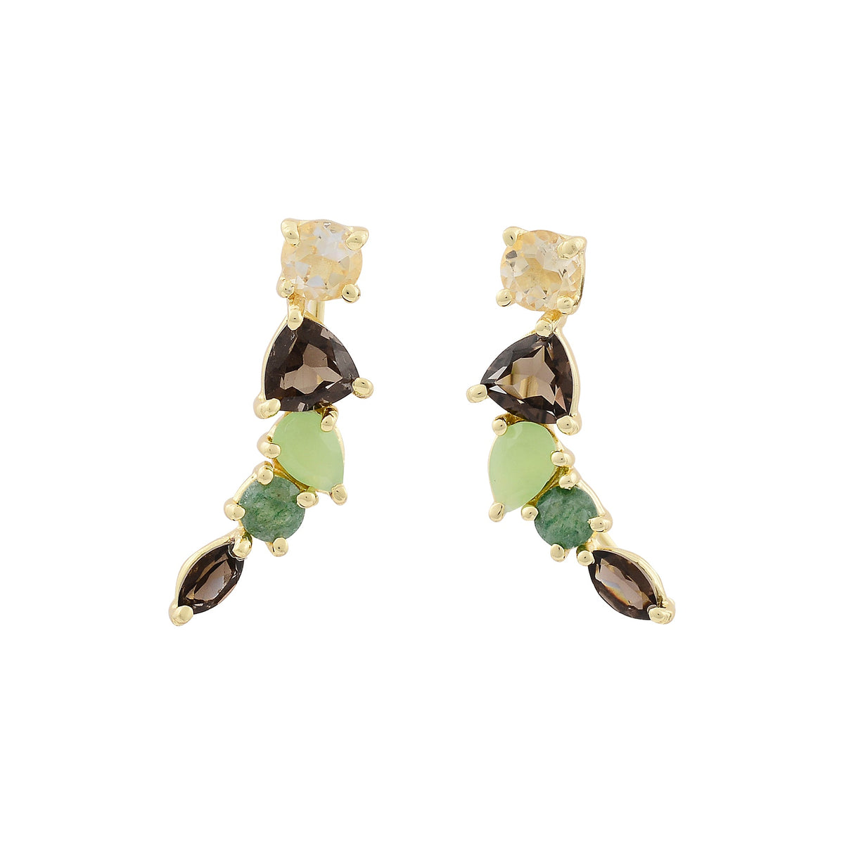 Up the ear semi precious cuff mixed stone earringsEarrings