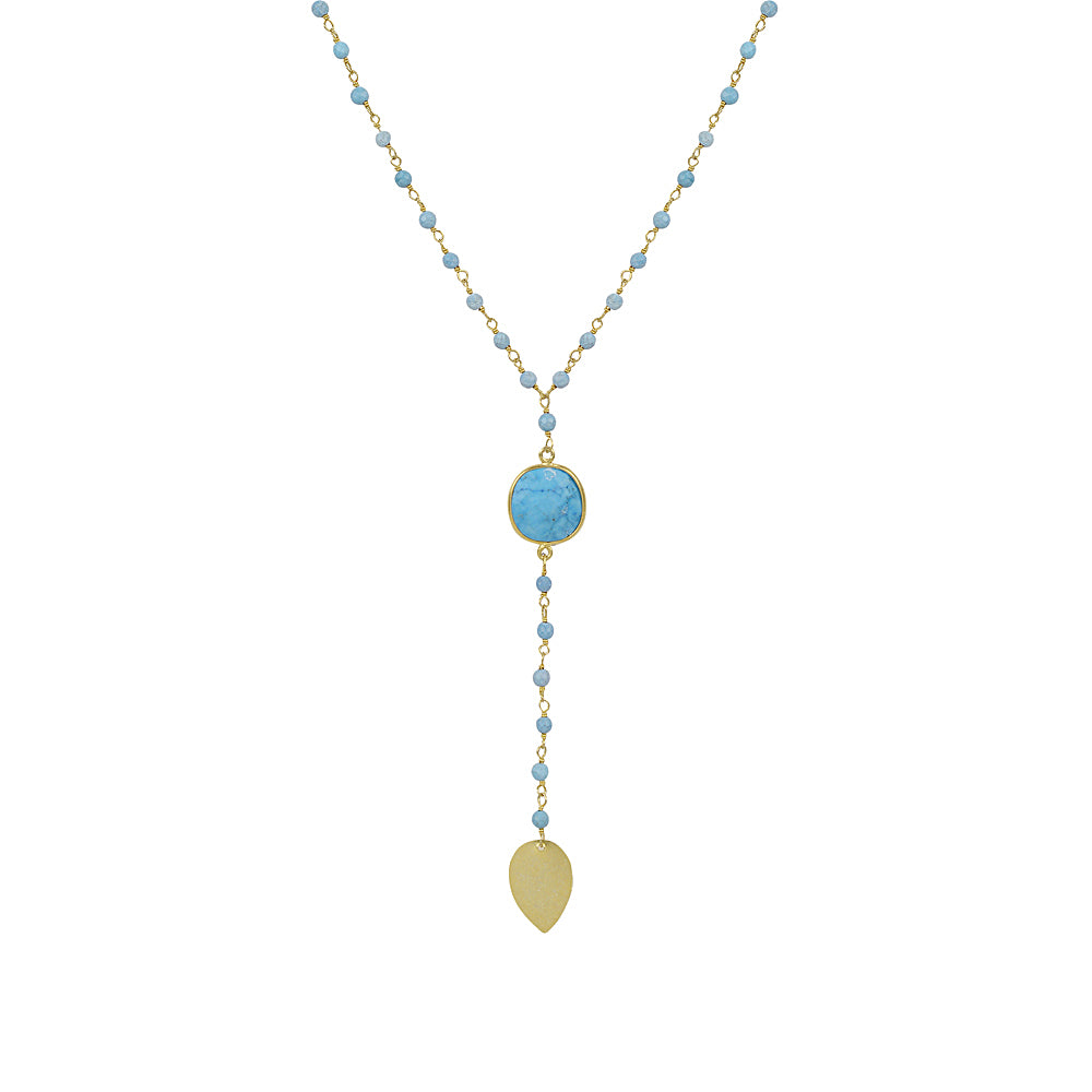 Turquoise leaf drop necklace