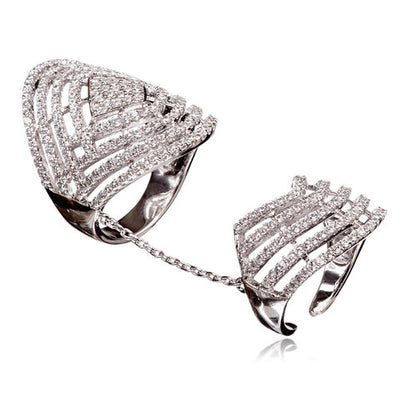 Double band rock your world glitter ring