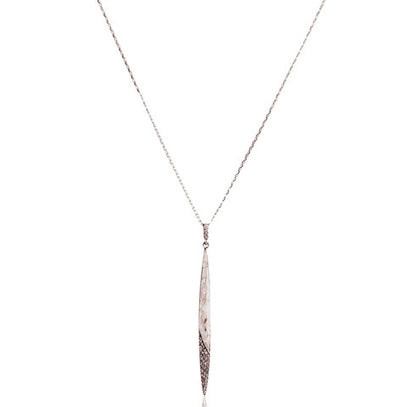 Long bar drop glitter necklace